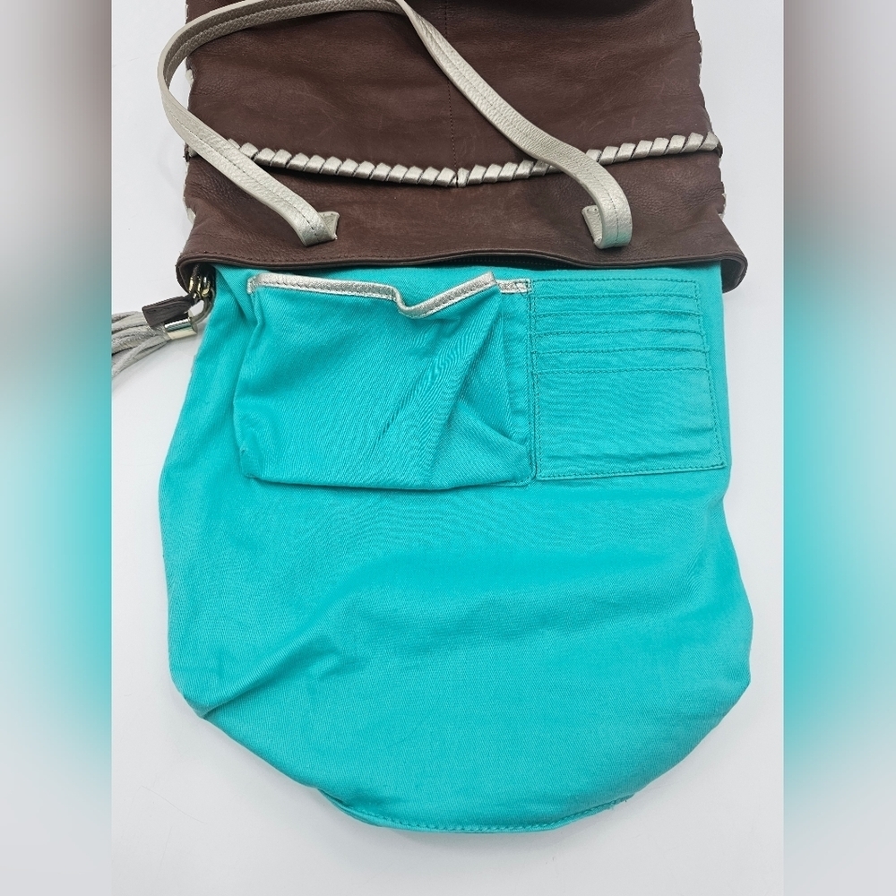 Jack Rogers Brown Leather Shoulder Bag Purse with Tassel - Picture 9 of 16